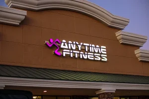 An image of a Anytime Fitness sign manufacturing in Houston