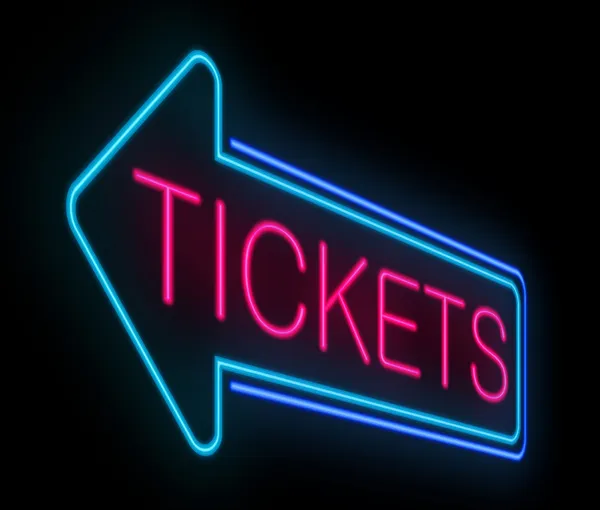 An image of an event signage in Houston for an Arrow towards the ticket booth.