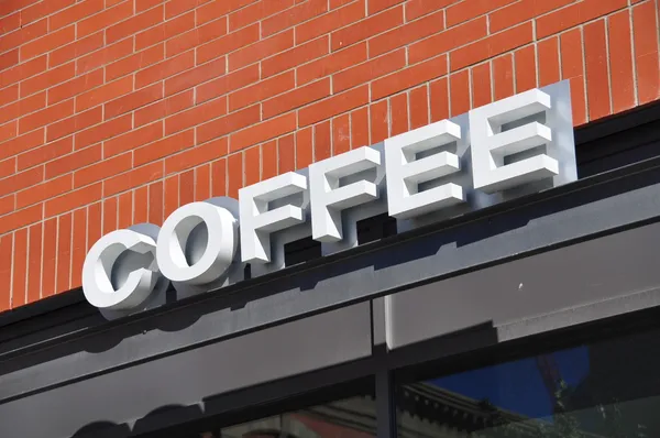 An image of a retail sign in Houston for a Storefront Sign Coffee Shop