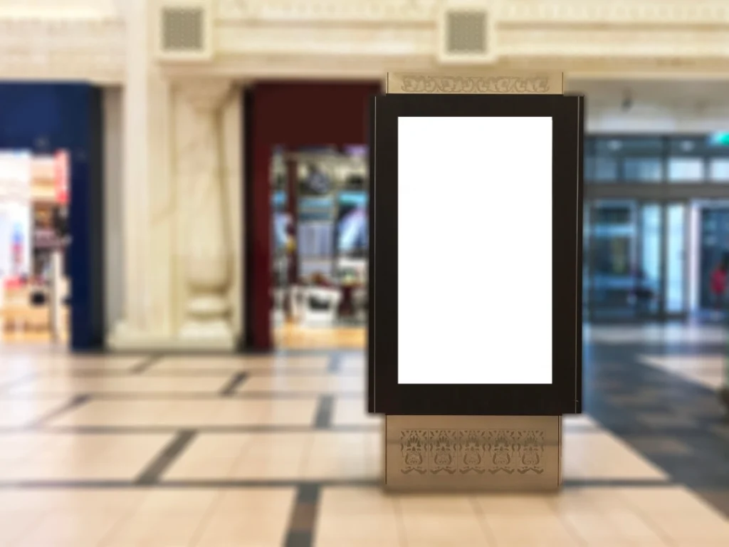Elegant blank office sign in a Houston lobby, crafted by a leading office signs Houston company for professional interiors.