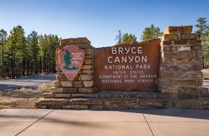 Stone monument outdoor signs for businesses Houston style featuring Bryce Canyon National Park desert rock textures.