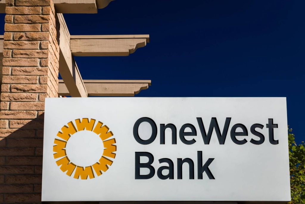 Outdoor monument sign for OneWest Bank professionally designed and installed by a leading signage company Houston. 