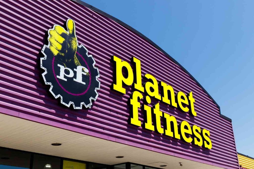 Planet Fitness purple channel letter building sign by a business sign manufacturer Houston.
